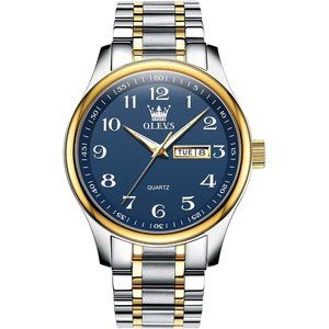 Men's Casual Stainless Steel Analog Quartz Waterproof Arabic Numerals Watch